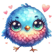 Wandtattoo Aufkleber Süßer Kawaii Vogel Wandaufkleber 18X18 cm Groß