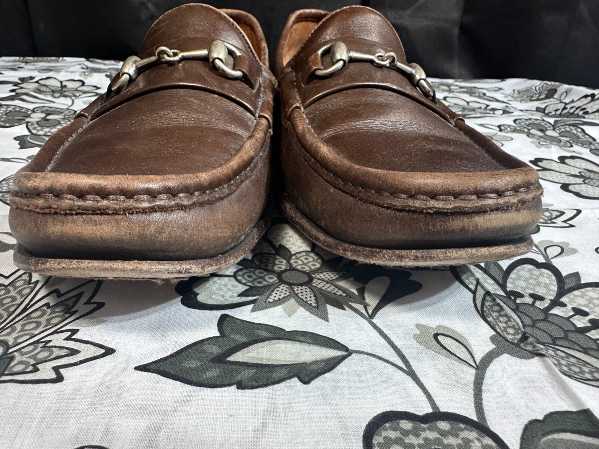 Allen Edmonds Vincent Brown Leather Penny Loafers Mens 8.5 D Square Toe 41106 Allen Edmonds Mens Sidney Bit Loafers Brown Pebbled Leather  main image 4