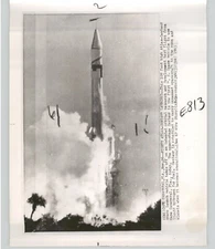 Mighty ATLAS CENTAUR ROCKET Launch Cape Canaveral FL Vintage 1963 Press Photo
