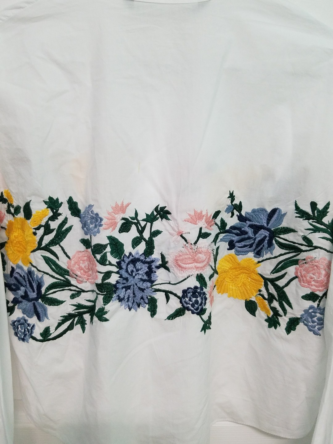 ZARA WHITE FLORAL EMBROIDERED SHIRT TOP BLOUSE 0881/012_XS S M NWT eBay