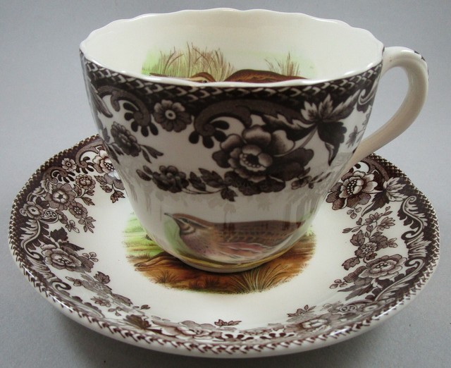 TWO Spode Woodland Rabbit and Birds Cup and Saucer Sets eBay