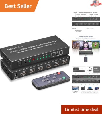 Sleek 5-in-1 HDMI Switch with 4K Ultra HD Resolution and HDCP 2.2 Compatibility