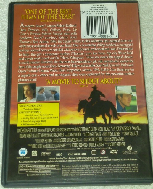 The Horse Whisperer DVD Robert Redford , Scarlett Johansson eBay