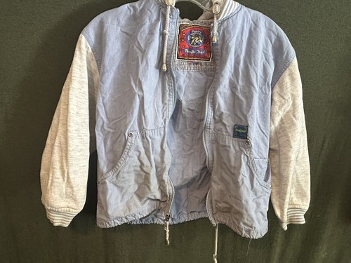 VNTG Kids 90s Denim Super Soft Zip-Up Coat American Basic Size Small 7-8 - Picture 2 of 6