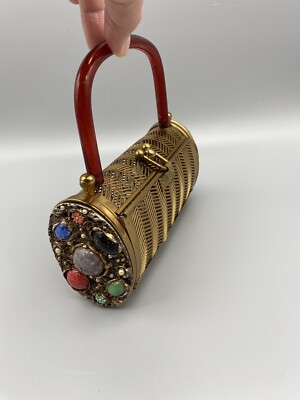 Vintage Metal Purse Dorset Rex Fifth Avenue With Inset Stones