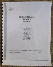 Singer Featherweight Sewing Machine 221 Service Repair Manual + Parts List Book
