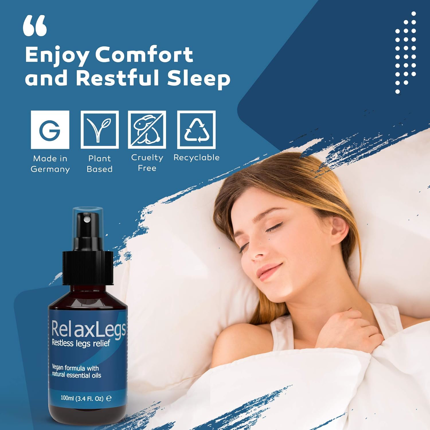 RelaxLegs Restless Legs Relief Ideal Magnesium Spray for Restless
