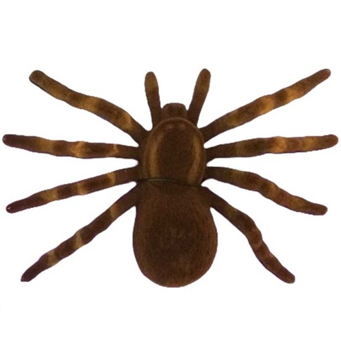 JUEGO DE 2 ARAÑAS TARÁNTULA GIGANTES FLOCADAS NEGRAS/MARRONES Decoraciones utilería de Halloween - Imagen 4 de 9