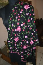 BEAUTIFUL CREWEL EMBROIDERY SCHAL Brod  KASHMIR 100 CACHEMIRE PASHMINA SHAWLS