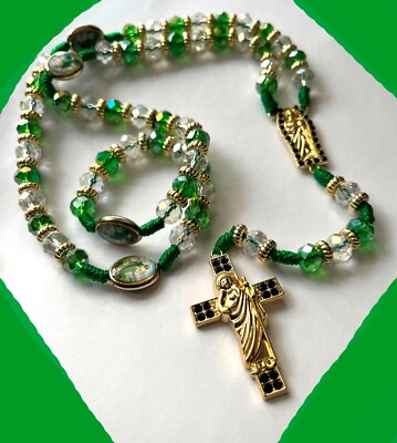 Rosario de San Judas Tadeo / Crystal Beads Rosary St Jude