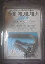 Shubb L1 Lite Capo for Steel String Guitars, Silver Finish New NIB Free Shipping