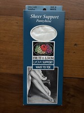 Fruit Of The Loom White Sheer Support Pantyhose Size B Sandlefoot