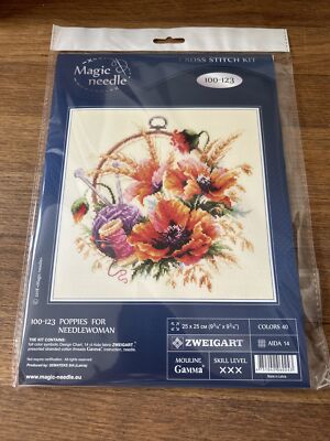 Magic Needle Kreuzstich Kit ''''Mohnblumen für Nadelfrau'''' 100-123