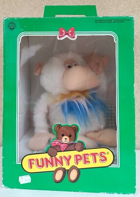 FUNNY PETS PLUSH WHITE MONKEY SAFE TOYS ELECTRONIC VINTAGE