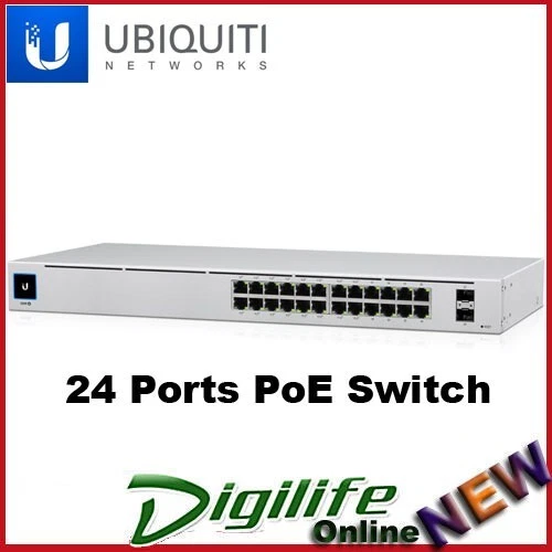 Ubiquiti UniFi USW-24-POE Ge2 24 Ports Managed Gigabit Switch 24xPoE+, 2xSFP - Picture 1 of 3