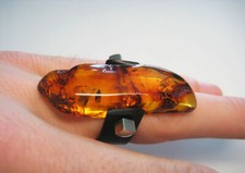 Beautiful Massive Baltic AMBER Natural Ring Genuine Amber 7.8 gr