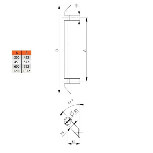 Genuine stainless steel rod handle series 104.MA front door handle bump door handle matte - Picture 5 of 25