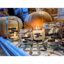 Label Text Birthday Candle Small Medium Large Wax Fill Wedding Favours Favor Gif