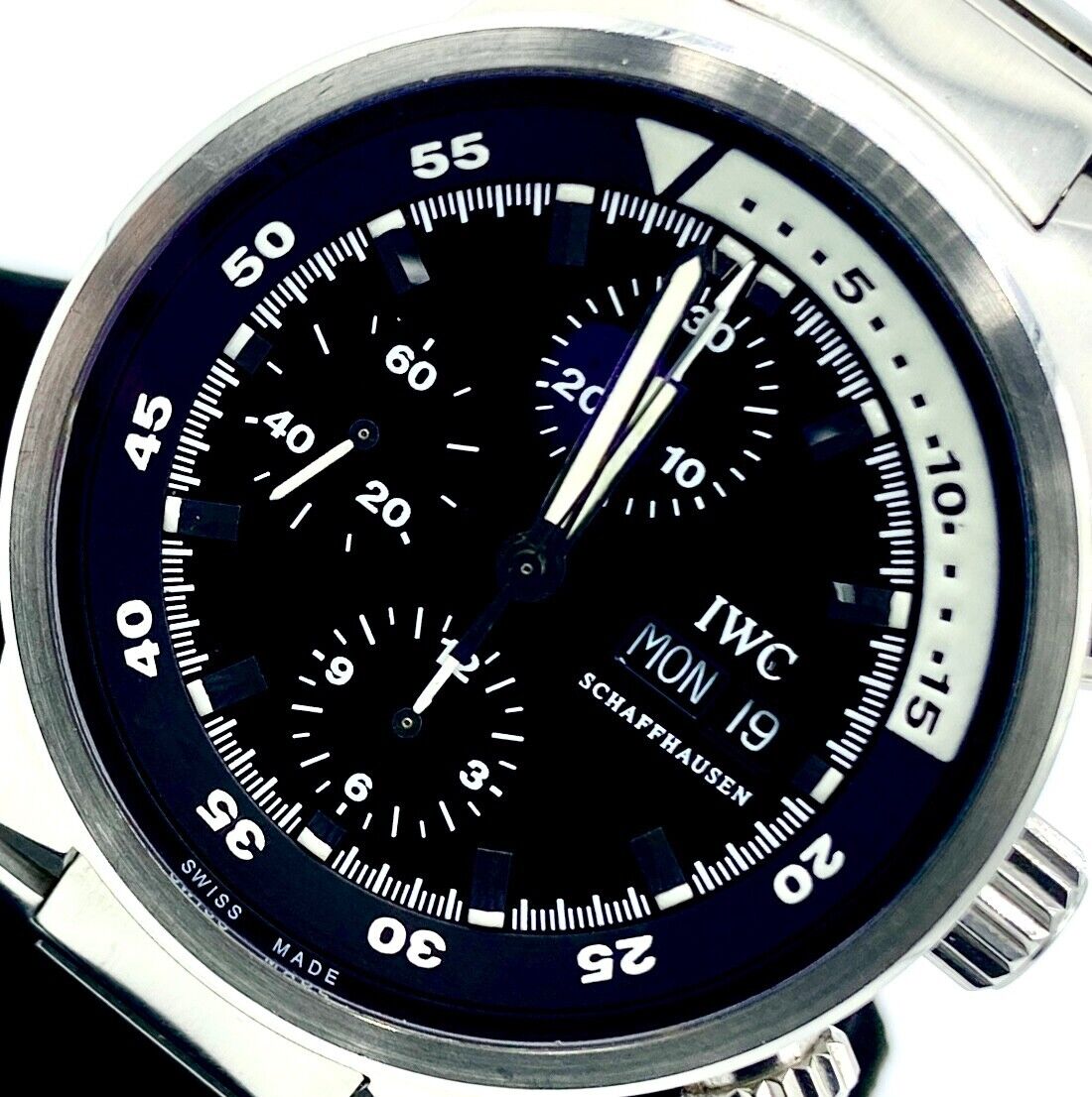 IWC Aquatimer Chronograph Black 42mm Stainless Steel Watch
