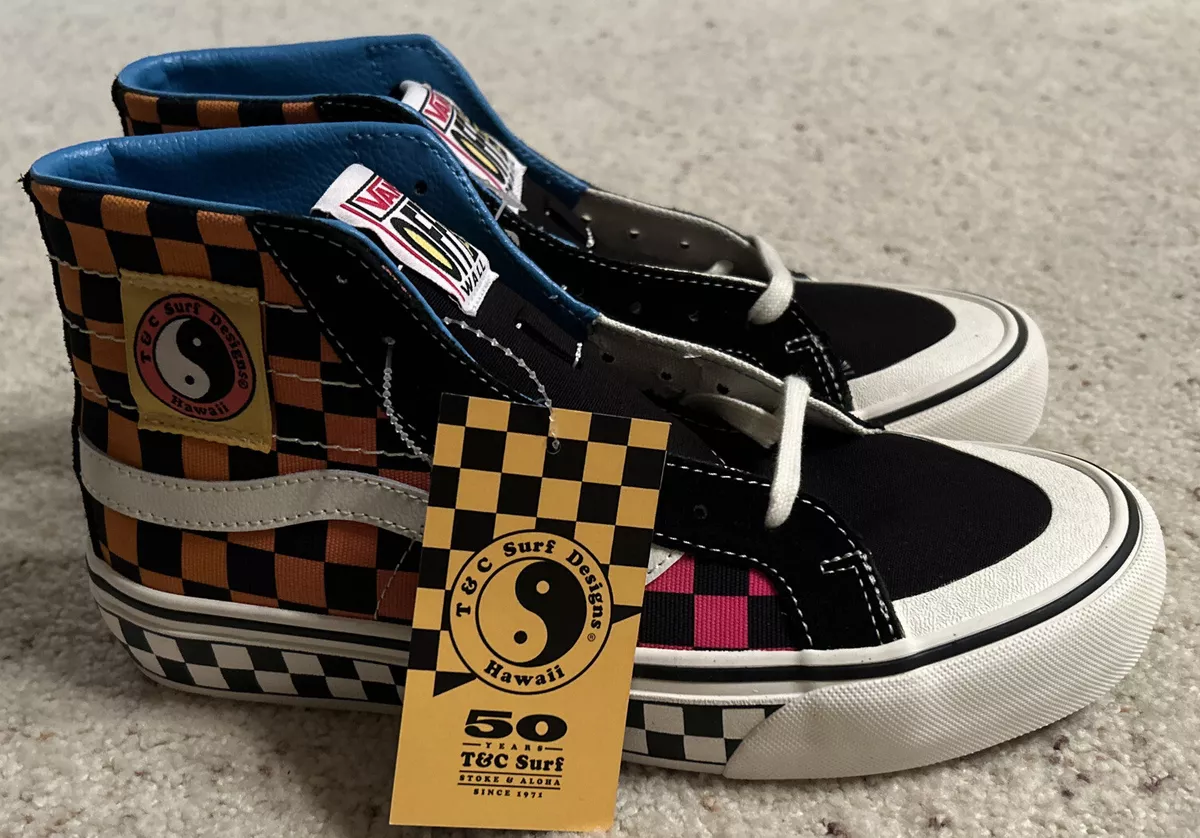 Vans x T C Sk8 Hi 138 Devon Surf Designs Checkerboard Mrshmlw