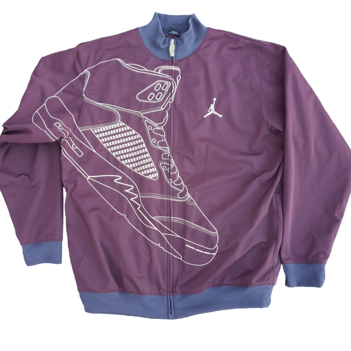 Vtg Y2k Jordan 5 Retro Track Jacket Mens XL Full Zip Pocket 