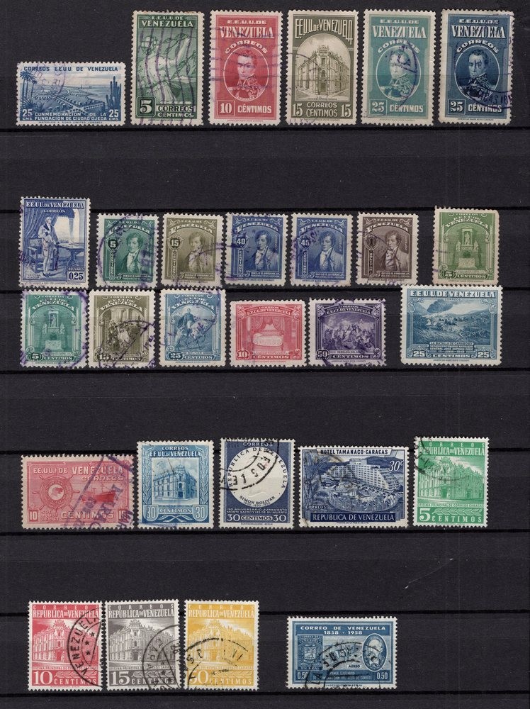 VENEZUELA, 62 stamps issued from 1939 to 1959.
