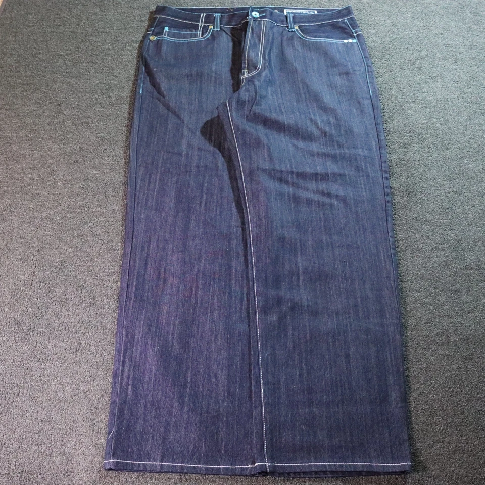 Jeans jeans azul hiphop bordado ENYCE ANOS 2000 42X33 Y2K/2000 - Imagem 3 de 4