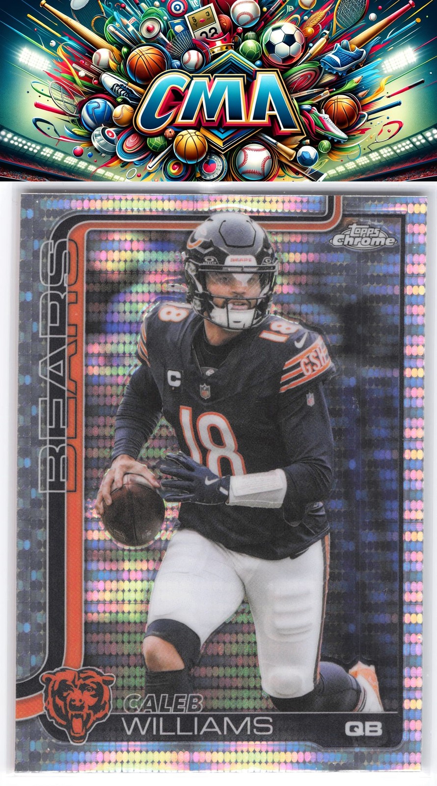 2025 Topps Chrome #52 Caleb Williams Pulsar Refractor