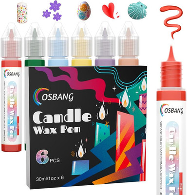 Candle Wax Pen, 6 Vibrant Colors Wax Pen Set, Beginner-Friendly for Festival, Bi