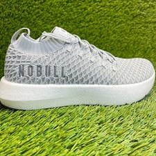 Nobull Drive Knit Mens Size 8.5 Gray White Running Cross Training Shoes Sneakers