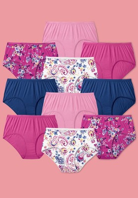 Comfort Choice Plus Size Full Coverage Cotton Brief 10-Pack