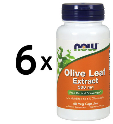 6 x NOW Foods Olive Leaf Extract, 500mg - 60 vcaps (136,08 EUR/kg)