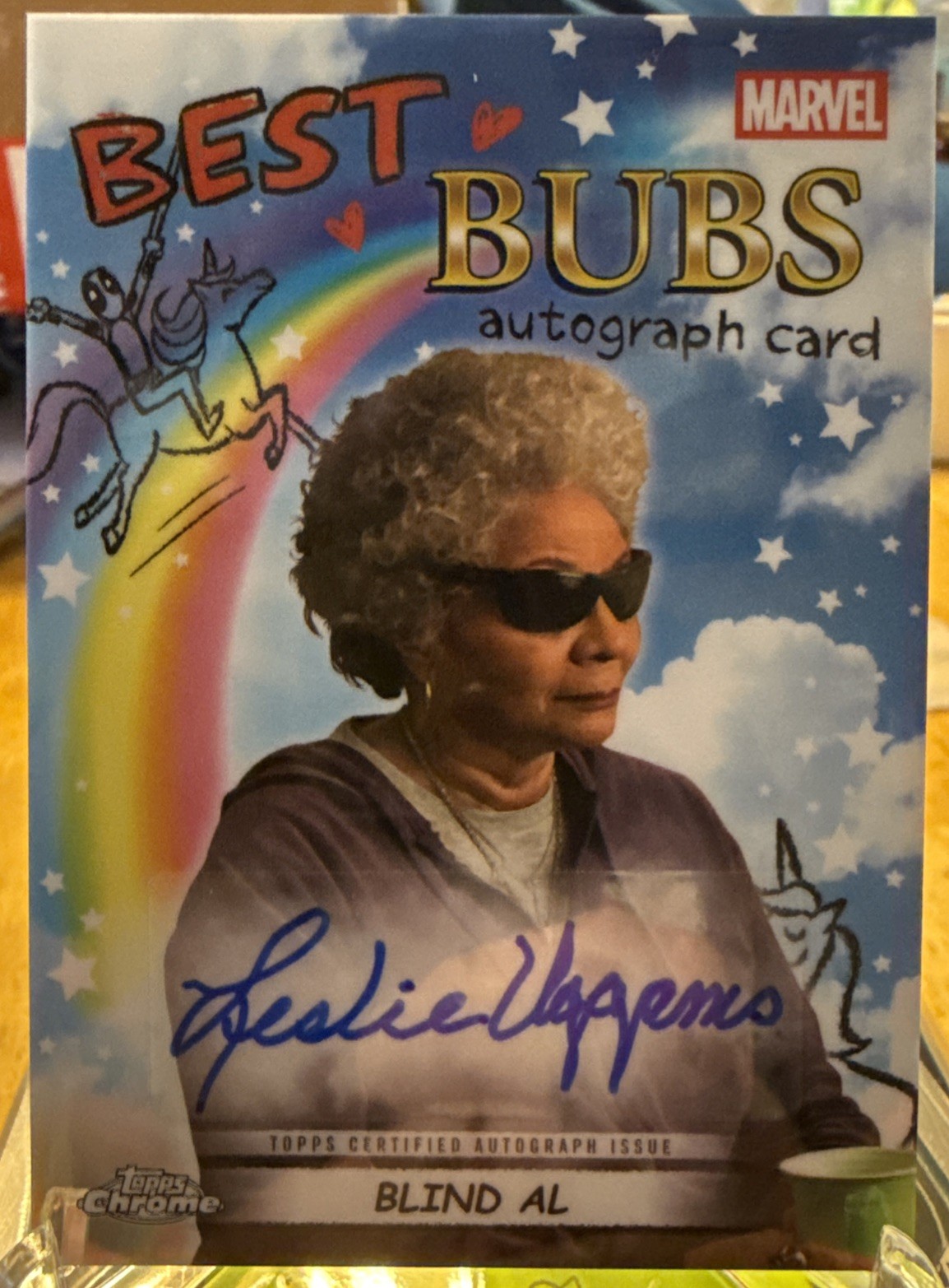 2025 Topps Chrome Deadpool Leslie Uggams Best Bubs Auto Blind Al Marvel