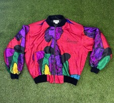 Vintage Picasso Satin Bomber Jacket Pop Art 90s Multicolor Coat Size L