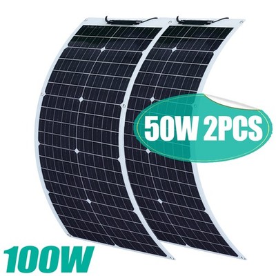 Solar Panel 100W Flexible Solarmodul Monocrystalline PV für RV Camping Boot