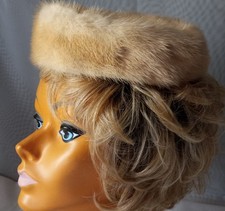 Vintage Genuine Mink Fur Pillbox Hat By "Miss Alice" Dayton. OH. W. CT 4