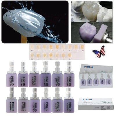 US Dental Emax C14 HT Glass Ceramic for Veneers Lithium Disilicate Blocks CEREC