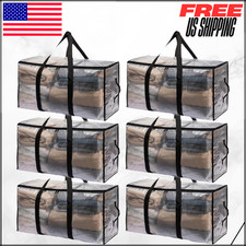 Moving Bags Waterproof Clear Storage Totes Extra Large Heavy Duty 6 Pack