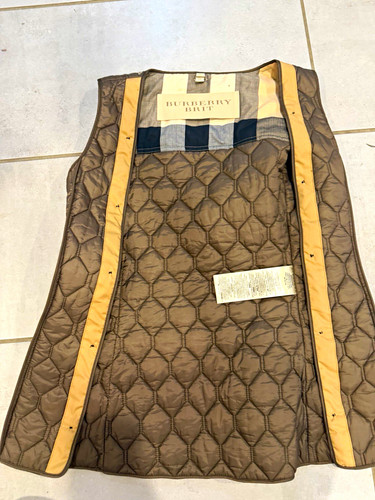 Burberry Brit Women’s IT 38 Brown Quilted Sleeveless Mid-Length Button Vest