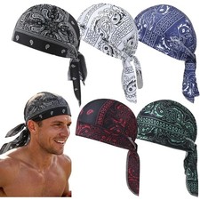 Elastic Motorcycle Wrap Biker Du Bandana Paisley Doo Rag Head Skull Cap Durag US