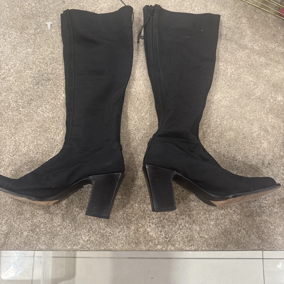 Donald Pliner Cayden Knee High Boots Suede Stretch Pull On  Size 6   Vintage Y2K - Image 3 of 4
