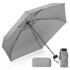 Compact Travel Umbrella with Case - Mini Umbrella for Purse, Small Lightweigh...