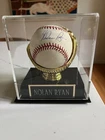 Nolan Ryan Autographed Rawlings Baseball in Display Case