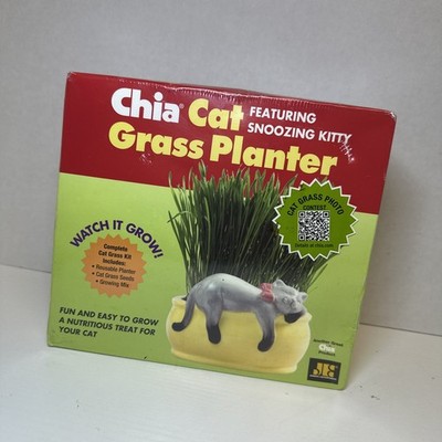 New NIB Chia Pet Cat Grass Planter Snoozing Kitty SEALED Joseph Enterprises