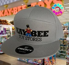 Kaybee Toys Decky 7 Panel Flatbill Gray SnapBack Adjustable Hat