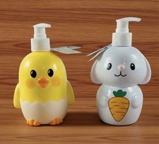 Easter Bunny & Chic Handsoap Dispenser 10oz ea Sugar Grapefruit & TropPineapple