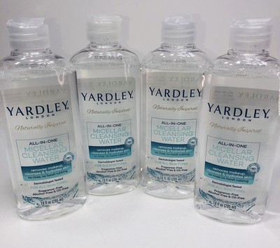 4 Yardley London All-In-One MICELLAR Cleansing Water Makeup Remover 10 oz ea.