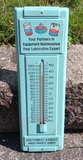 VINTAGE AMOCO OIL GAS THERMOMETER SOUTHWEST KANSAS AMOCO PRODUCTS JOBBERS 1960s