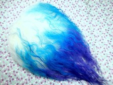 Troll Doll Wig Replacement Hair Icelandic WAVY Blue Aqua White 3 x 3-1/2" TD102