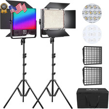 GVM Pro LED Video Light with Softboxes, RGB Bi-Color Double Sided Each Side
